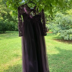 Just Couture Girls Dark Purple Lace Dress …